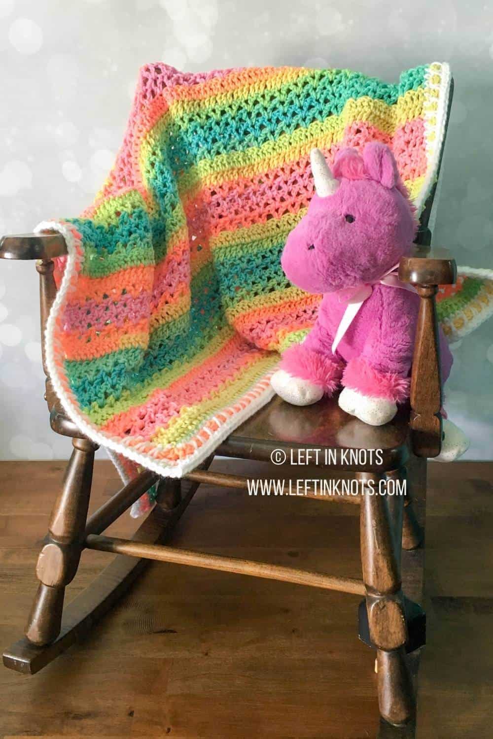 Unicorn Stripes Baby Blanket-w2-jpg
