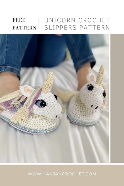 Cute Unicorn Slippers, 9 3/4&quot; in length-q2-jpg