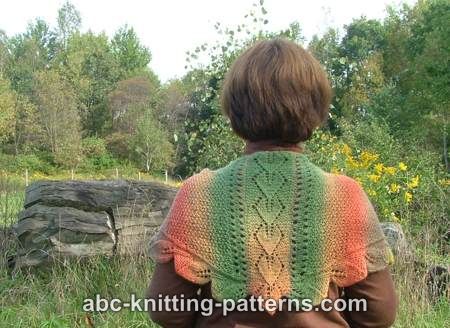 Autumn Leaves Small Triangular Shawl, knit-s5-jpg