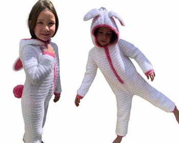 Bunny Kid's Onesie Pyjamas. 2-10 yrs-w1-jpg