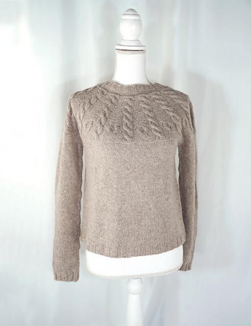 Cable Yoke Pullover for Women, XS-3XL , knit-d2-jpg