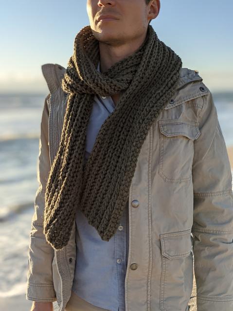 Classic Men's Scarf and Chunky Ribbed Men's Scarf-w4-jpg