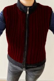 Cozy Days Crochet Vest for Women, 43&quot; only-w2-jpg