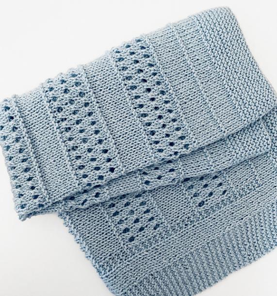 Ridges and Lace Baby Blanket, knit-a1-jpg