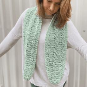 Modern Mint Cable Scarf for Women-w1-jpg