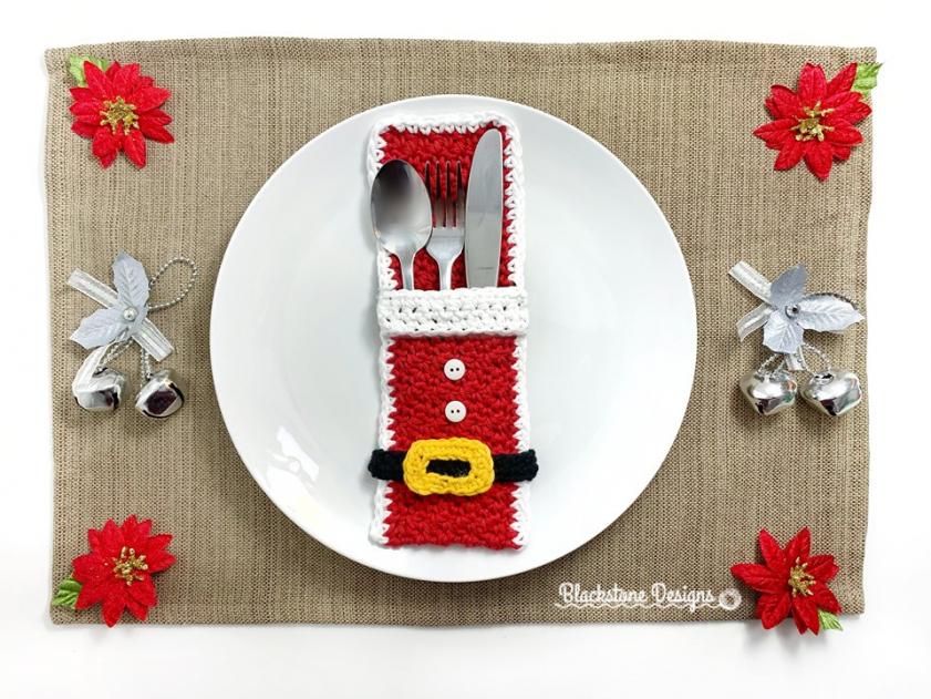 Gingerbread Stockings and Santa Belly Flatware Holder-w3-jpg