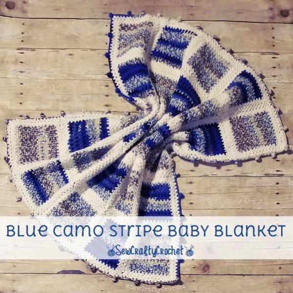 Blue Camo Stripe Baby Blanket and Wild Flower Winds Blanket-e1-jpg