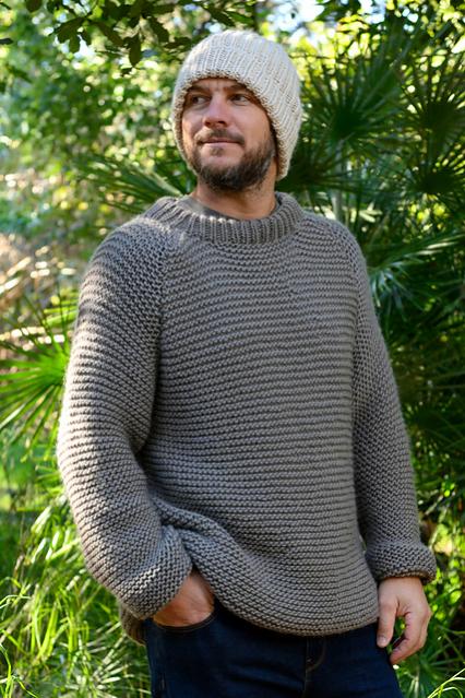 Garter Stitch Sweater for Men, S-2X, knit-a1-jpg