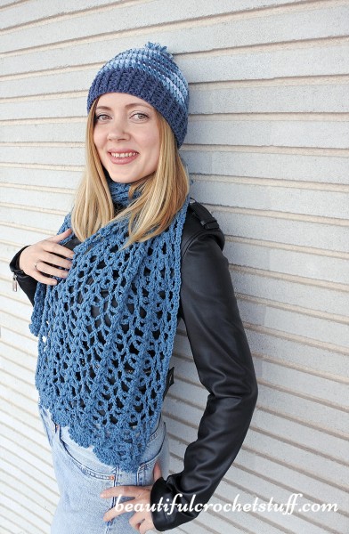Simple Lace Scarf and Man/Woman Beanie-r1-jpg