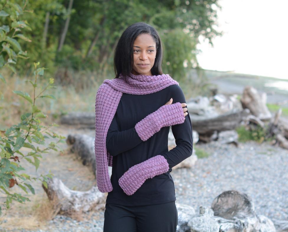 Interrupted Rib Duo (scarf and fingerless mitts), knit-d1-jpg
