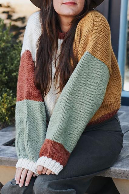 Mondrian Pullover for Women, XS-4XL, knit-e4-jpg