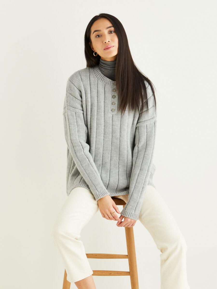 Ribbed Classic Henley Sweater for Women, S-XXXL, knit-s2-jpg