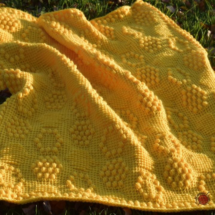 Tunisian Crochet Beehive Baby Blanket-e1-jpg