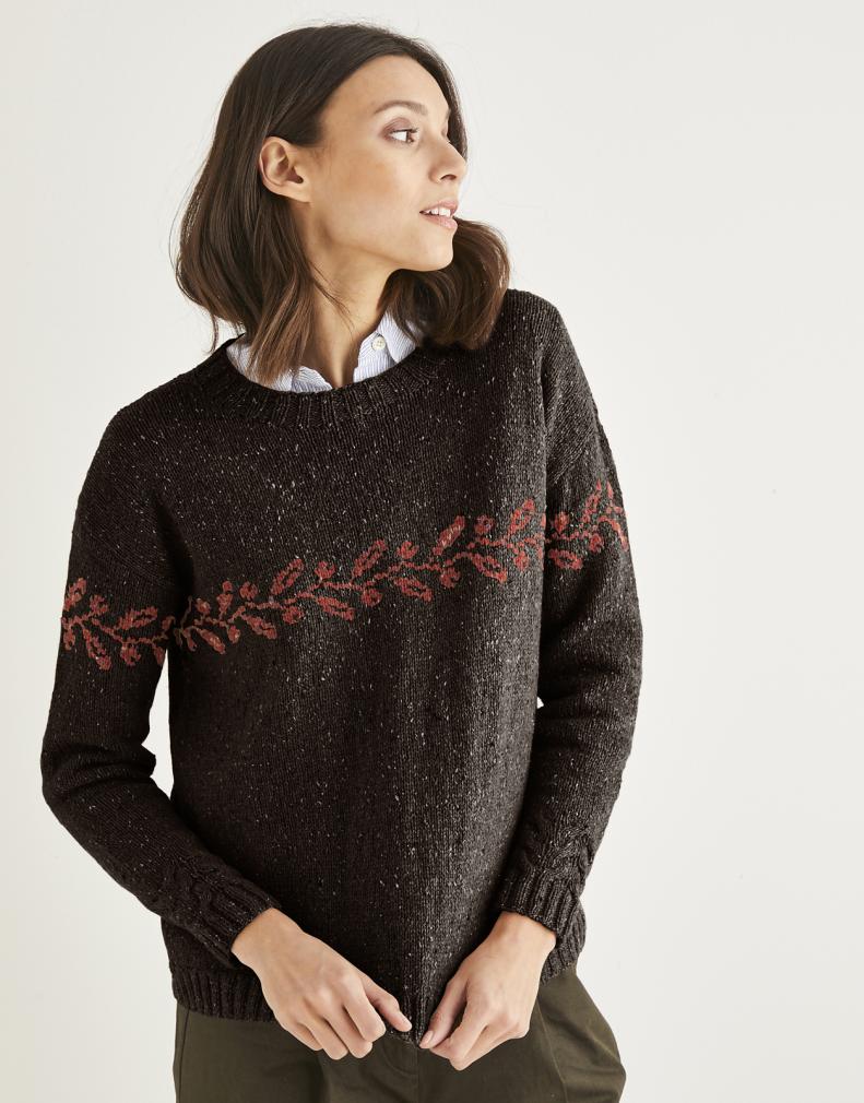 Leaf and Berry Fair Isle Pullover, 32&quot; to 54&quot;, knit-a4-jpg