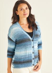 Textured Cardigan with Rib Sleeves for Women, 32&quot; to 54&quot;, knit-a1-jpg