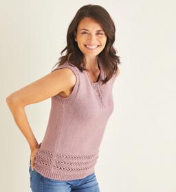 Eyelet Shell Top for Women, 32&quot; to 54&quot;, knit-d1-jpg