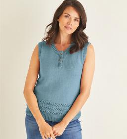 Eyelet Shell Top for Women, 32&quot; to 54&quot;, knit-d3-jpg