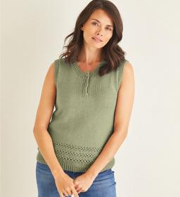 Eyelet Shell Top for Women, 32&quot; to 54&quot;, knit-d4-jpg