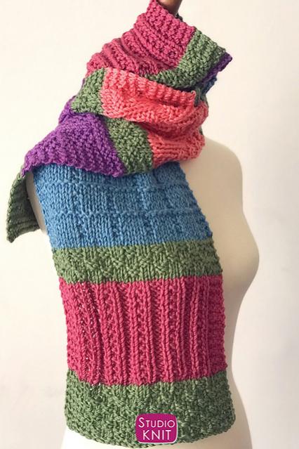 Color Block Sampler Scarf, knit-a4-jpg