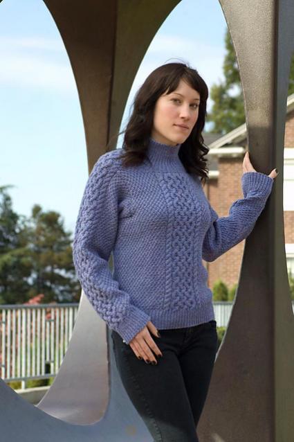 Traditional Aran Pullover for Women, S-2X, knit-d1-jpg