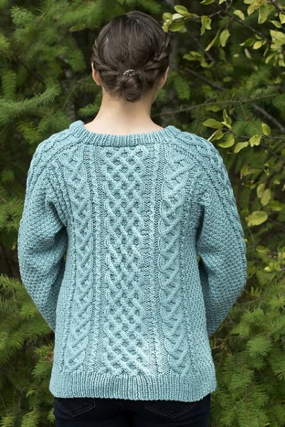 Saddle Shoulder Aran Pullover for Women, S-2X, knit-d2-jpg