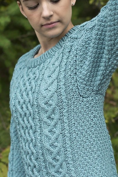 Saddle Shoulder Aran Pullover for Women, S-2X, knit-d3-jpg
