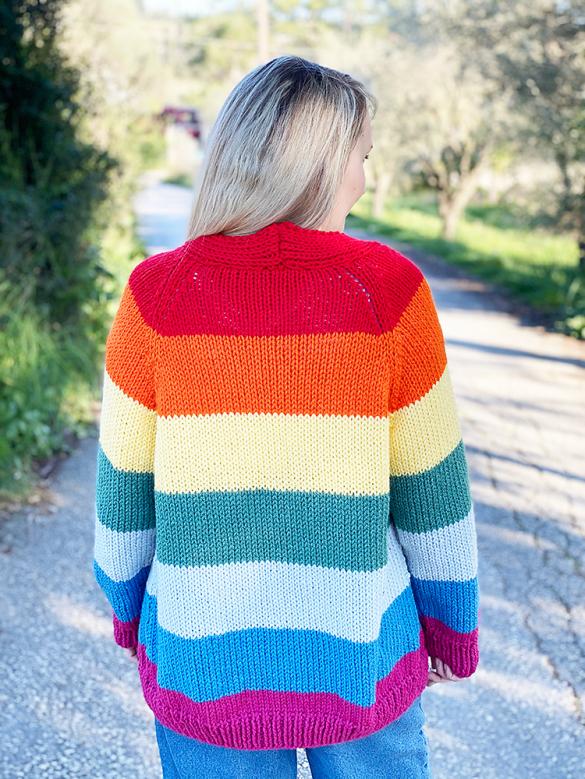 Rainbow Cardigan for Women, S-2X, knit-e3-jpg