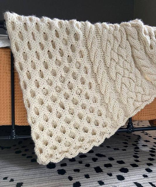 Winter Bees Knit Cable Throw, knit-a3-jpg