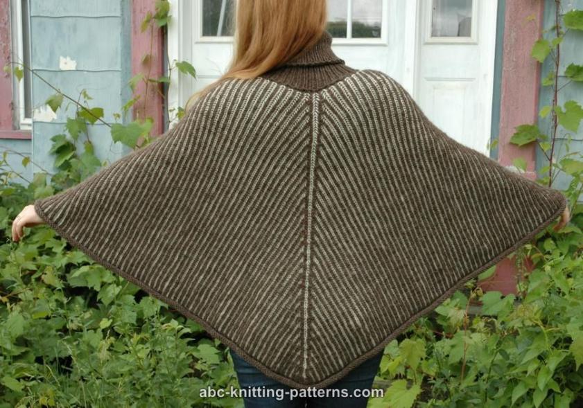 Reversible Brioche Poncho for Women, S-3X, knit-a4-jpg