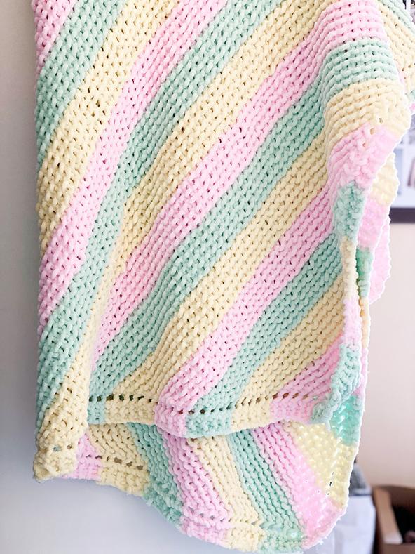 Pastel Stripes Baby Blanket, knit-a2-jpg