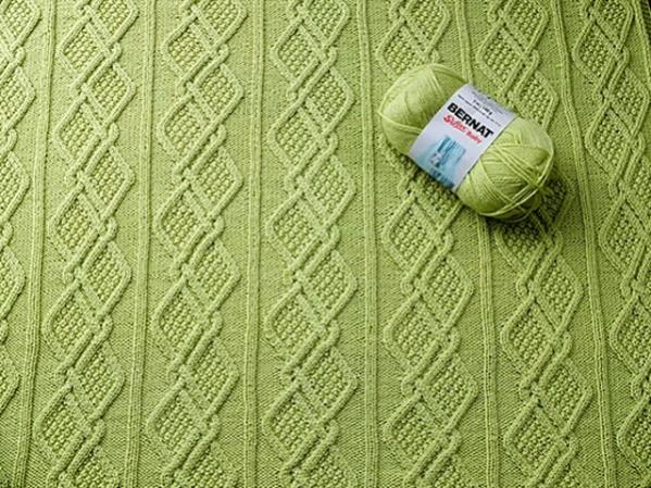 Moss Diamonds Cabled Baby Blanket, knit-q1-jpg