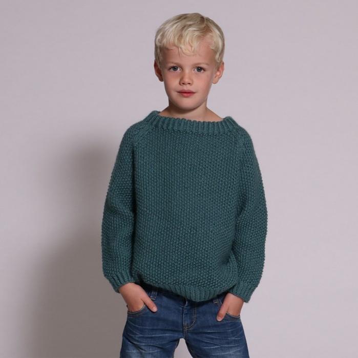 Alex Sweater in Seed Stitch, 2 to 12  yyrs, knit-e2-jpg