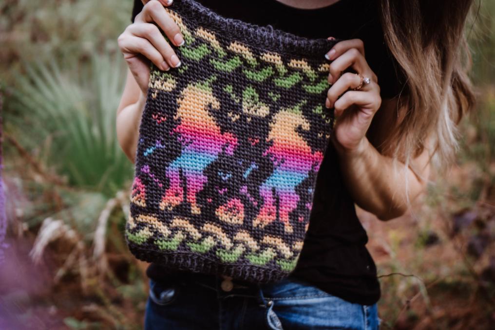 Unicorn Rainbow Knit and Crochet Cowl, knit and crochet-s1-jpg