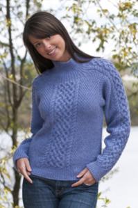 Traditional Aran Pullover for Women, S-2X, knit-e2-jpg
