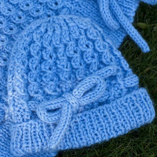 Mock Eyelet Baby Hat and Blanket, knit-e1-jpg