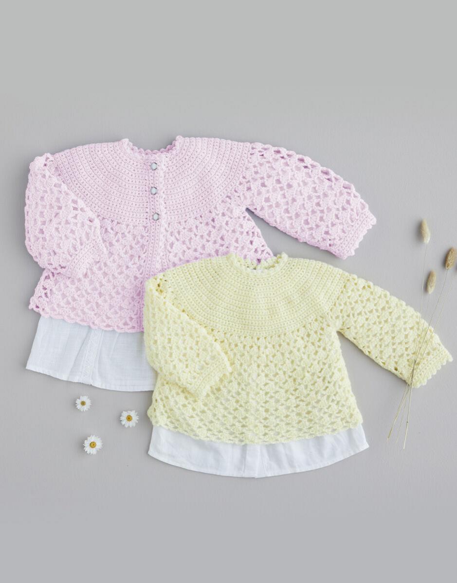 Crochet Top and Matinee Jacket for Baby, 0 to 2 yrs-q1-jpg