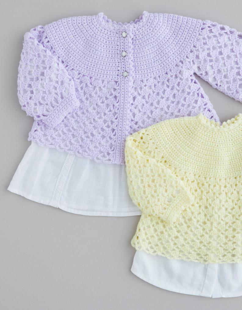 Crochet Top and Matinee Jacket for Baby, 0 to 2 yrs-q3-jpg