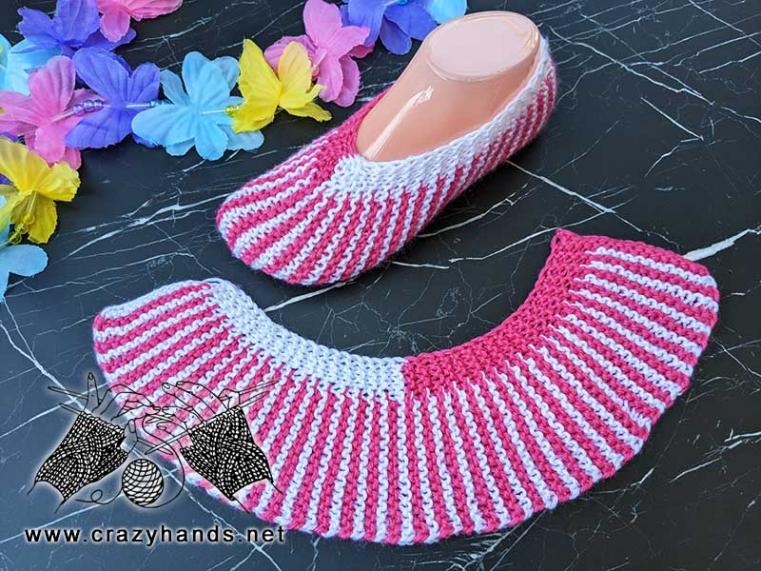 Flat Knit Slipper Socks on Straight Needles, knit-e1-jpg