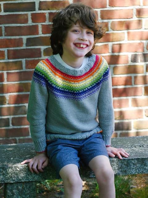Kaleidoscope Pullover for Children, 2 to 12 yrs, knit-d1-jpg