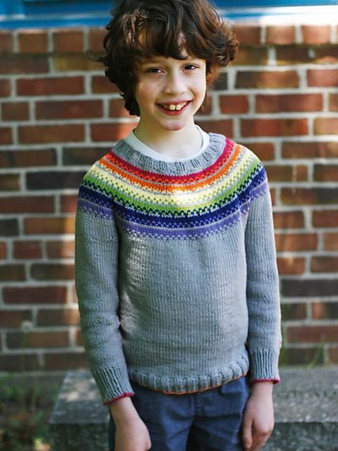Kaleidoscope Pullover for Children, 2 to 12 yrs, knit-d2-jpg