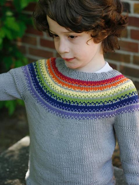 Kaleidoscope Pullover for Children, 2 to 12 yrs, knit-d4-jpg