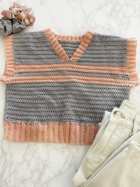 Cropped Sweater Vest for Women, 28&quot; to 42&quot;-w1-jpg