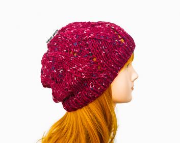 Dahlia Beanie and Mosaic Tile Hat, knit-a1-jpg