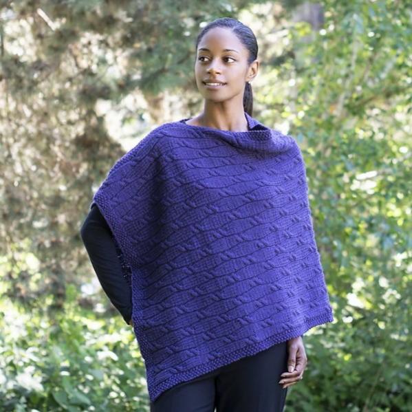 Deep Purple Poncho for Women, knit-a2-jpg