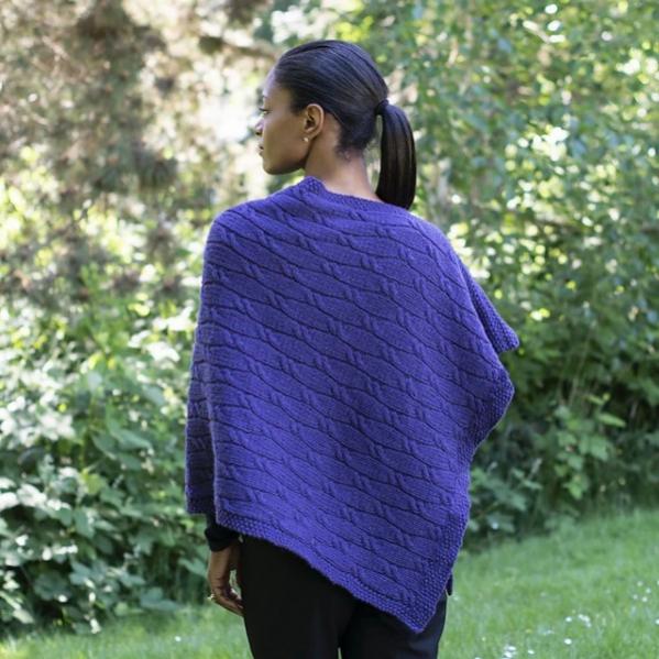 Deep Purple Poncho for Women, knit-a3-jpg