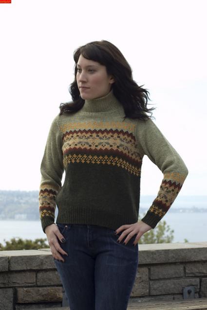 Colorblock Fair Isle Pullover for Women, 34&quot; to 54&quot;, knit-d1-jpg