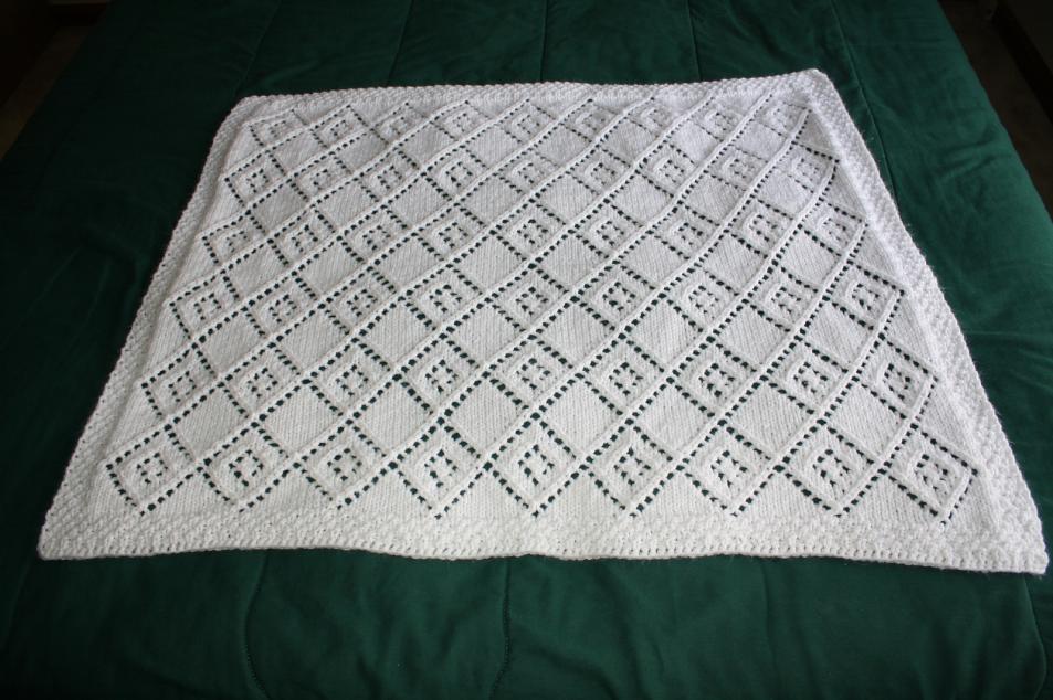 Diamond Lace Panel Baby Blanket, knir-a2-jpg