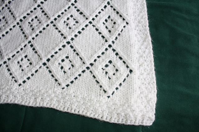 Diamond Lace Panel Baby Blanket, knir-a3-jpg