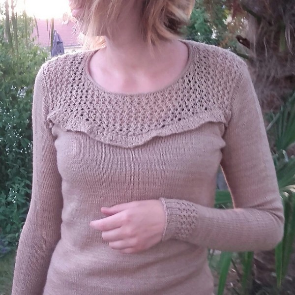 Champagne Sweater for Women, 31.5&quot; to 53&quot;, knit-d2-jpg