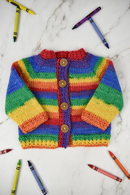 Art Class Cardigan for Baby, 3  to 24 mos. knit-a3-jpg